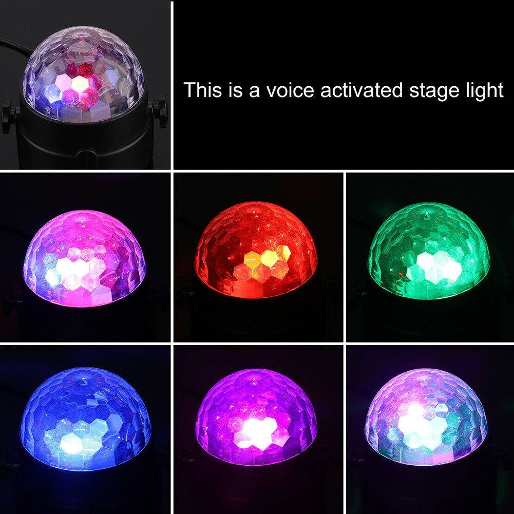 Dynamic RGB LED Party Light Crystal Sphere DJ Remote Sound Sync