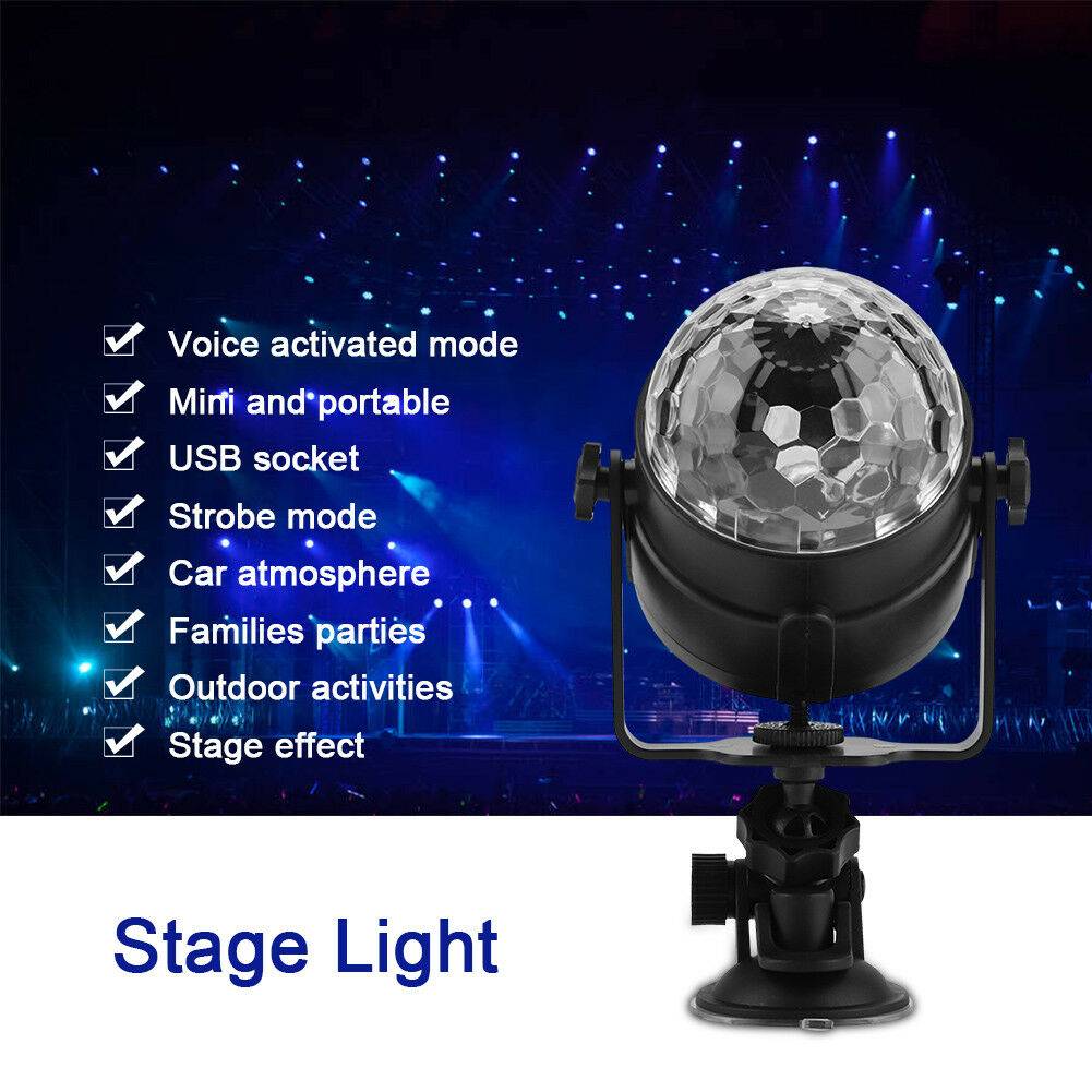 Dynamic RGB LED Party Light Crystal Sphere DJ Remote Sound Sync